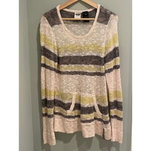 Harley Davidson Womens Knit Sweater 2XL‎ Striped Long Sleeve Pocket Pullover